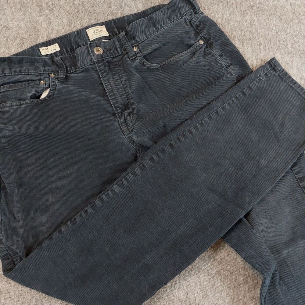 J.Crew Slim Fit Corduroy Pants Men's 34x32 (Fit 35x30) Navy Blue Style 484